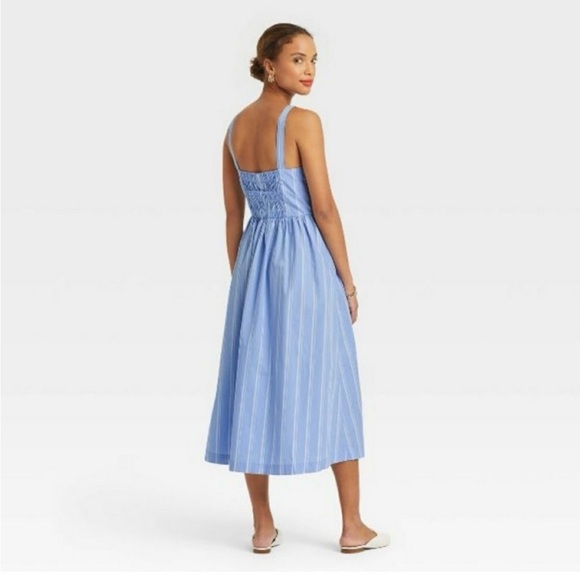 XL spring blue stripe dress - Picture 2 of 6